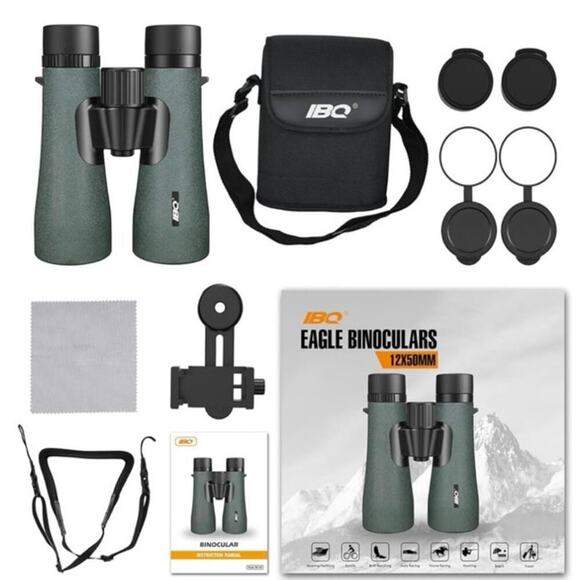 IBQ Other - IBQ 12x50 Eagle Binoculars w/ Phone Adapter Waterproof Fogproof Lightweight NEW